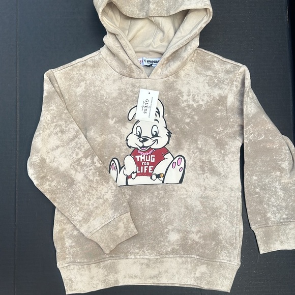New GUESS Washed Bunny Hoodie (Kids 7-16) - Picture 1 of 6